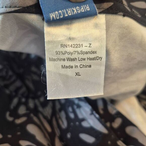 Rip Skirt Women's Shibori Charcoal Floral Poly/Spandex Wrap Skirt - Picture 8 of 14